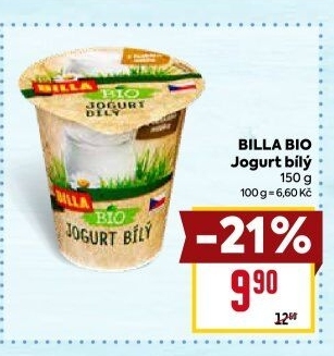 Bílý jogurt Bio Billa