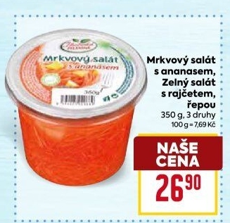 Mrkvový salát s ananasem Jihočeská zelenina