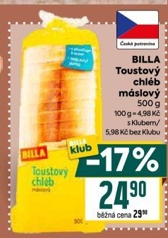 Toustový chléb Billa