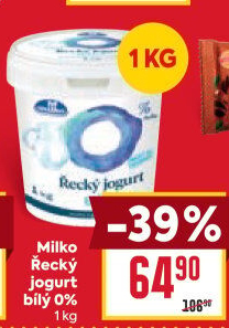 Bílý jogurt řecký 0% Milko