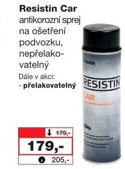 Antikorozní sprej na ošetření podvozku Resistin Car Proxim