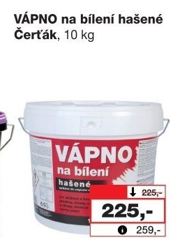 Hašené vápno Čerťák Barvy a laky Hostivař