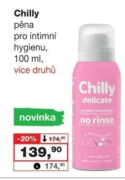 Intimní bezoplachová mycí pěna Chilly