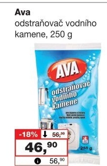 Odstraňovač vodního kamene AVA