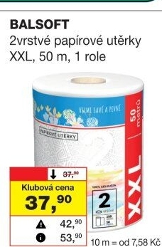 Papírové utěrky 2vrstvé XXL BALsoft