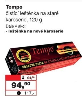 Pasta vosková na autolaky Tempo