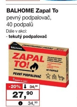 Pevný podpalovač Zapal to! Balhome