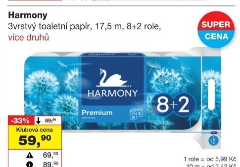 Toaletní papír 3vrstvý Harmony