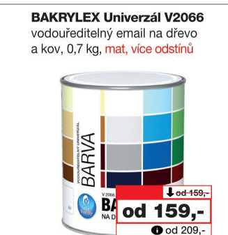Univerzální email Bakrylex Mat Barvy a laky Hostivař