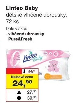 Vlhčené ubrousky dětské Linteo Baby