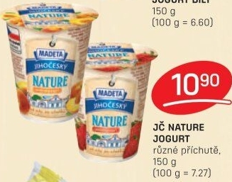 Jogurt Nature ochucený jihočeský Madeta