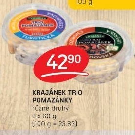 Pomazánky Trio Krajánek