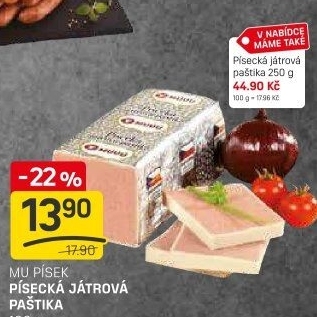 Paštika játrová písecká Maso uzeniny Písek