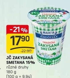 Smetana zakysaná Jihočeská Madeta 15%