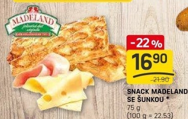 Snack Madeland se šunkou La Lorraine