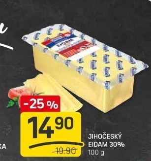 Sýr Eidam Jihočeský 30% Madeta
