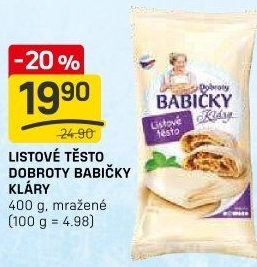 Těsto listové mražené Dobroty babičky Kláry