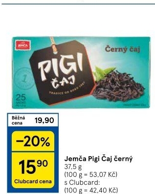 Černý Pigi čaj Jemča