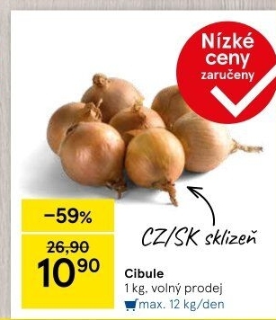 Cibule kuchyňská žlutá