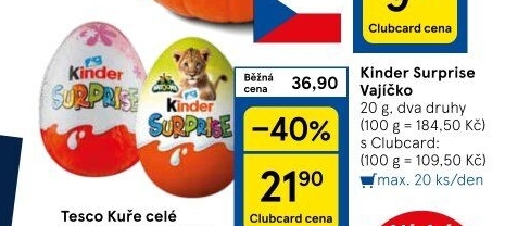 Čokoládové vajíčko s překvapením Kinder Surprise