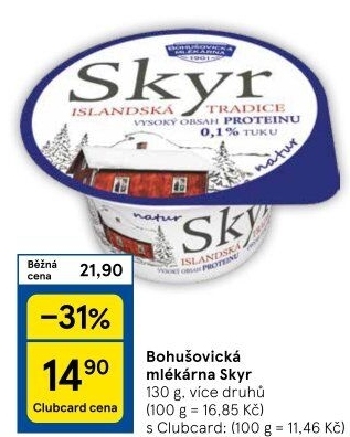 Dezert zakysaný ochucený Skyr Bohušovická mlékárna