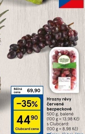 Hrozny červené bezsemenné The Grower'
