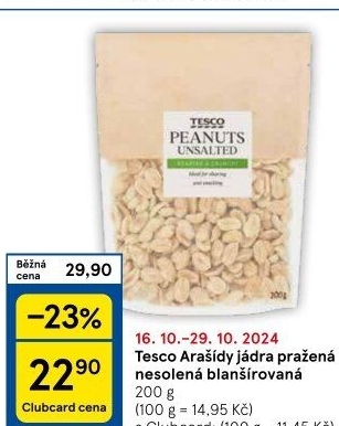 Pražené arašídy Tesco