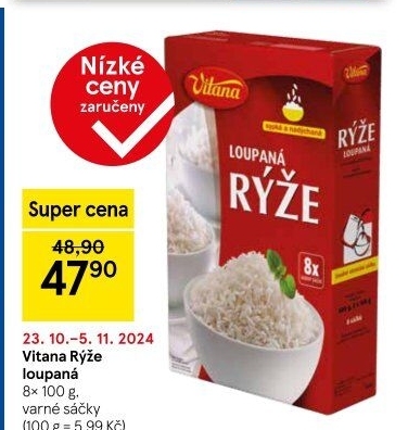 Rýže loupaná dlouhozrnná Vitana