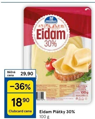 Sýr Eidam 30% Milko