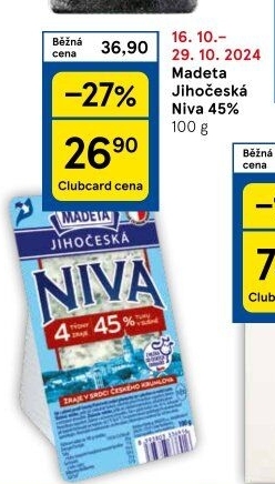 Sýr Niva Jihočeská 45% Madeta