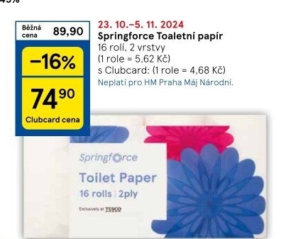 Toaletní papír 2vrstvý Springforce