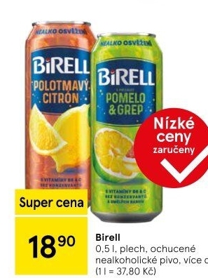 Nealkoholické pivo ochucené Birell