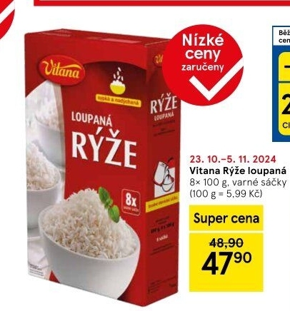 Rýže loupaná dlouhozrnná Vitana