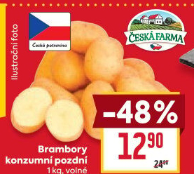Brambory konzumní pozdní Česká farma