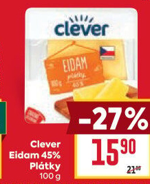 Sýr Eidam 45% Clever