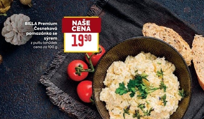 Česneková pomazánka se sýrem Billa Premium