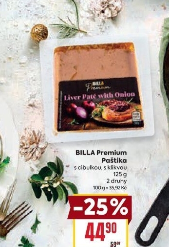 Paštika s cibulkou Billa Premium