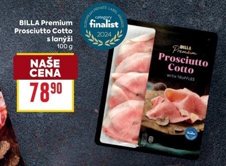 Šunka Prosciutto Cotto s lanýži Billa Premium