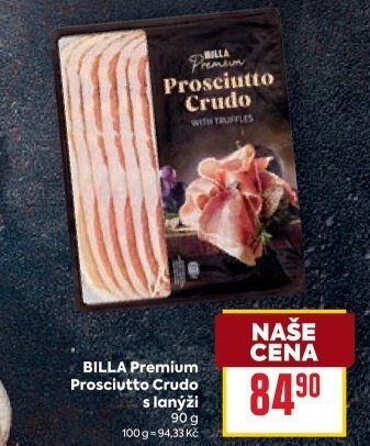 Šunka Prosciutto Crudo s lanýži Billa Premium