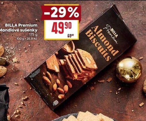 Sušenky mandlové Premium Billa