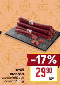 Dračí klobása Maso uzeniny Písek