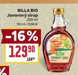 Javorový sirup Naše Bio Billa