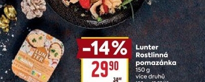 Rostlinné pomazánky Lunter