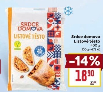 Těsto listové mražené Srdce Domova