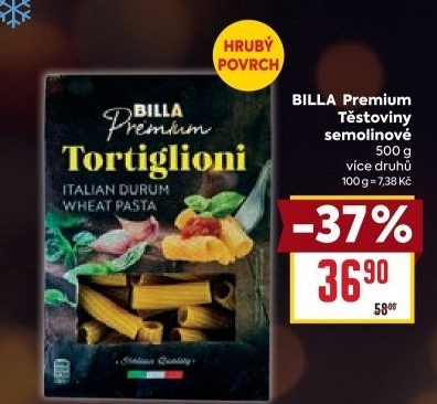 Těstoviny semolinové Premium Billa