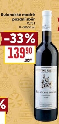 Víno Rulandské modré Chateau Valtice - pozdní sběr