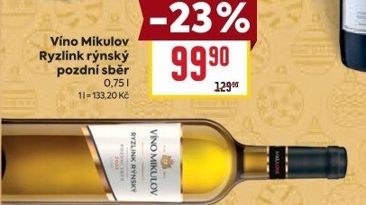 Víno Ryzlink rýnský Víno Mikulov - pozdní sběr