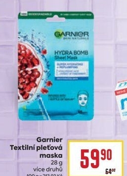 Textilní pleťová maska Garnier