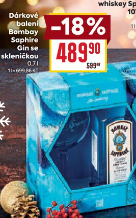 Gin Sapphire Bombay Spirits - dárkové balení