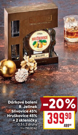 Pálenka Hruškovice Rudolf Jelínek - dárkové balení